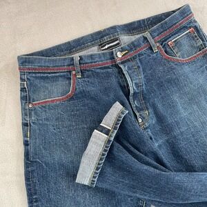 Vintage The Hundreds Selvedge Jeans Men 40x32 Blue Embroidered Pocket Grunge